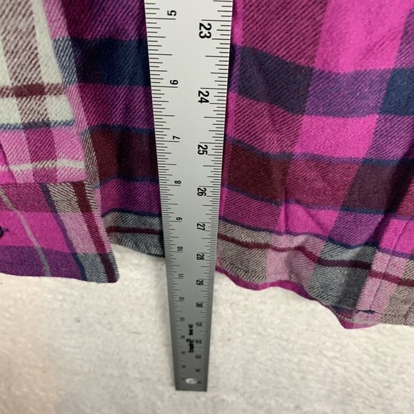 Alpine Design Flannel Shirt‎ Men's Medium Purple Plaid Cotton Button-Up 7015 - Picture 6 of 10
